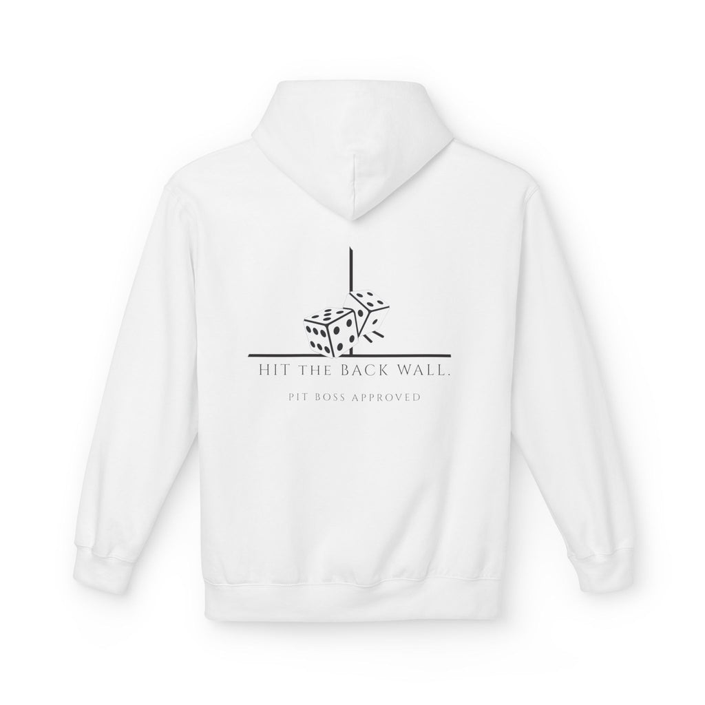 Hustle Dice Hoodie — “Hit the Back Wall” Fitness Graphic Hoodie