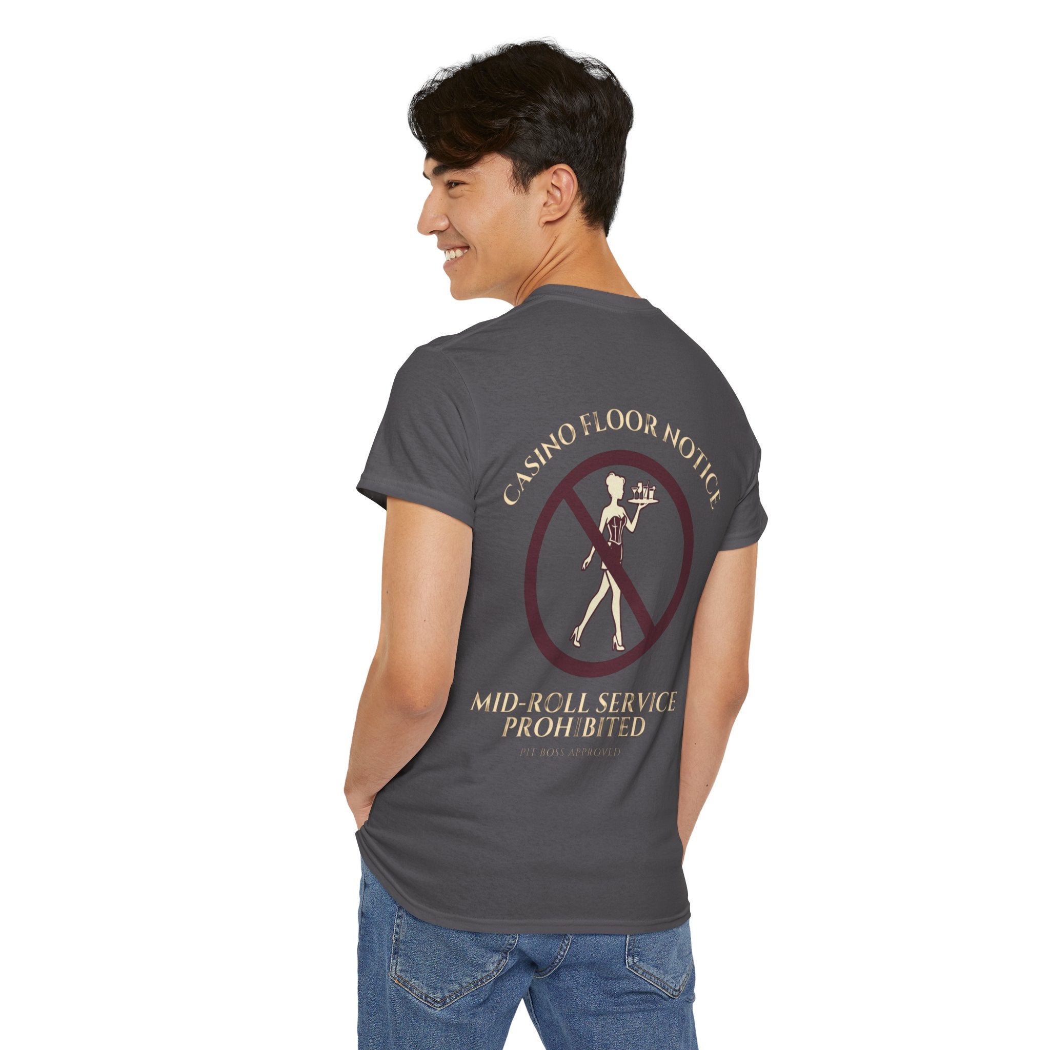 Mid-Roll Service Prohibited – Craps Table Rule Shirt | Pit Boss Approved Casino Apparel