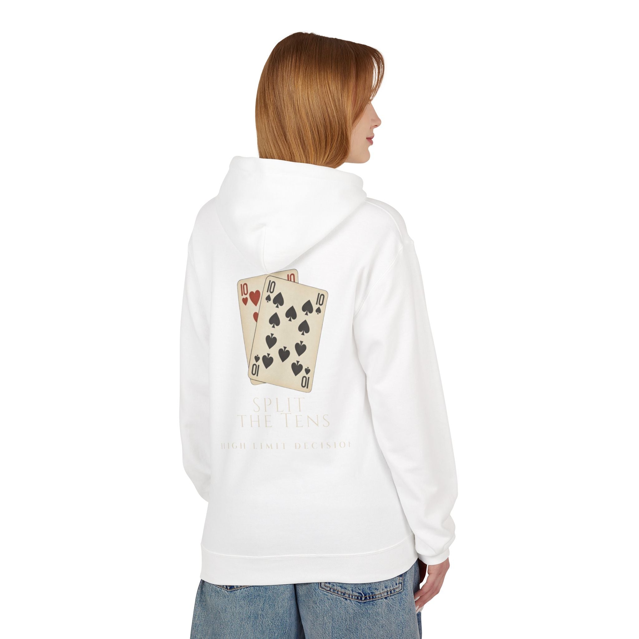 Playing Cards Hoodie – Vintage Ten of Hearts & Spades Graphic Pullover