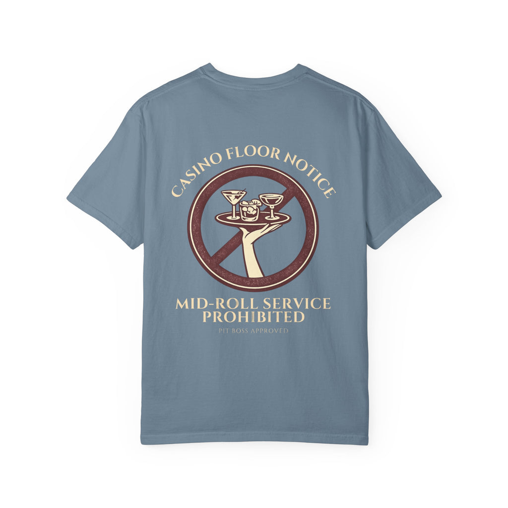 Mid-Roll Service Prohibited – Craps Table Rule Shirt | Pit Boss Approved Casino Apparel