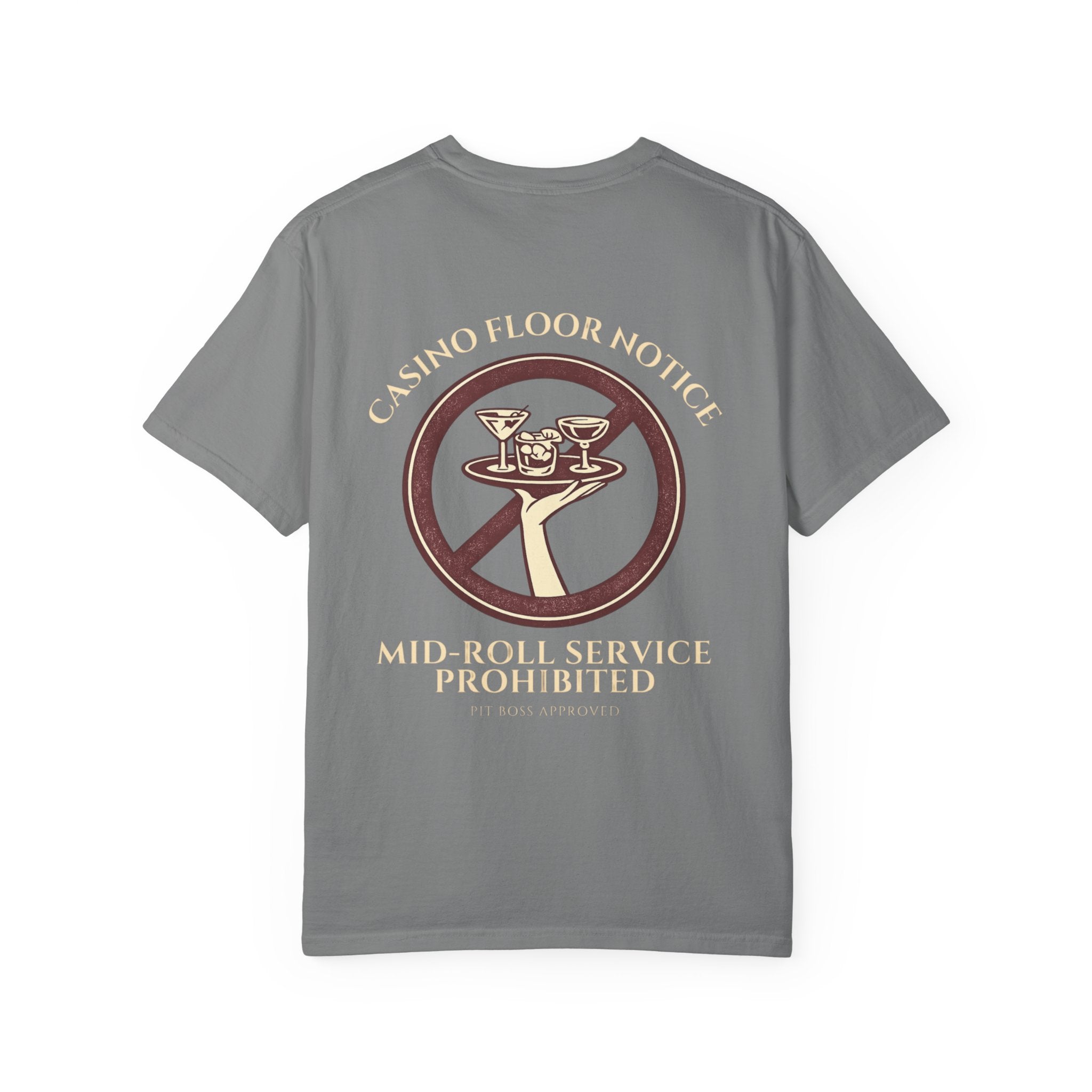 Mid-Roll Service Prohibited – Craps Table Rule Shirt | Pit Boss Approved Casino Apparel
