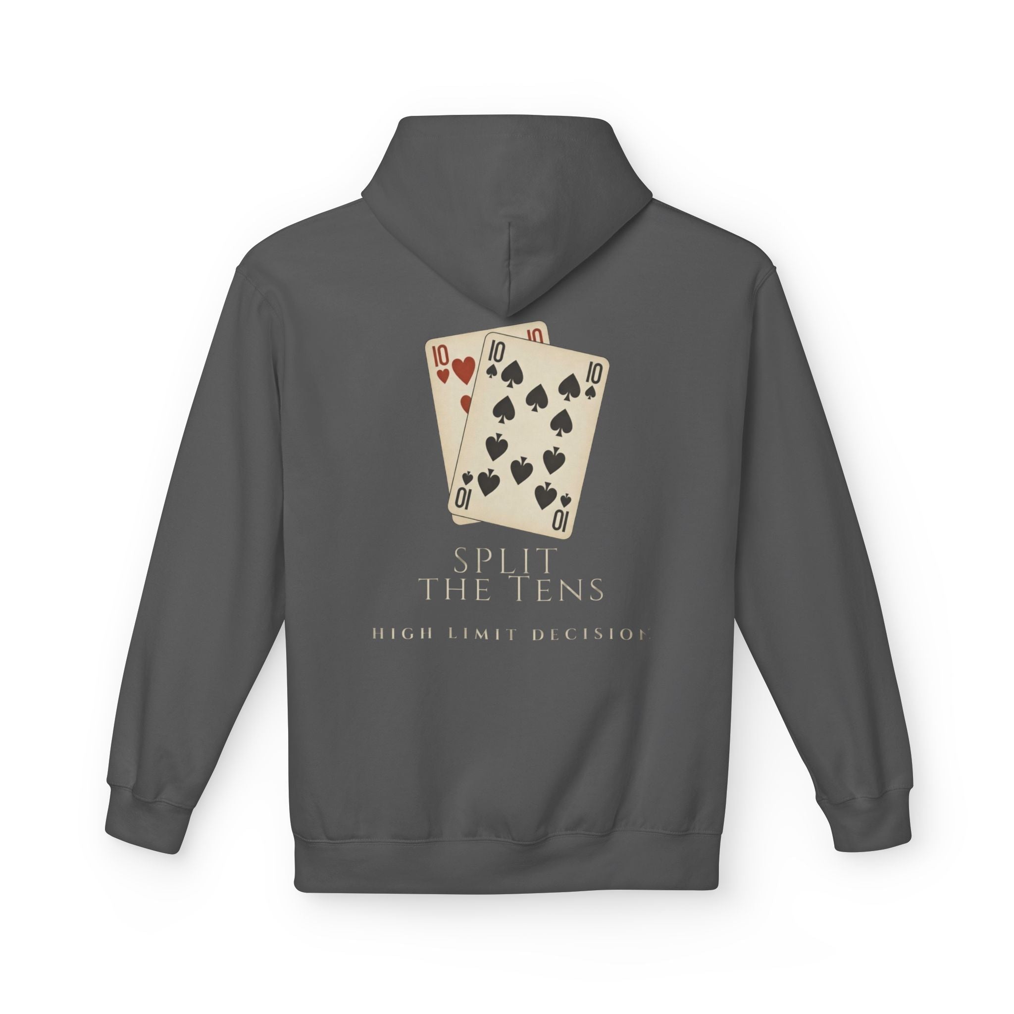 Playing Cards Hoodie – Vintage Ten of Hearts & Spades Graphic Pullover