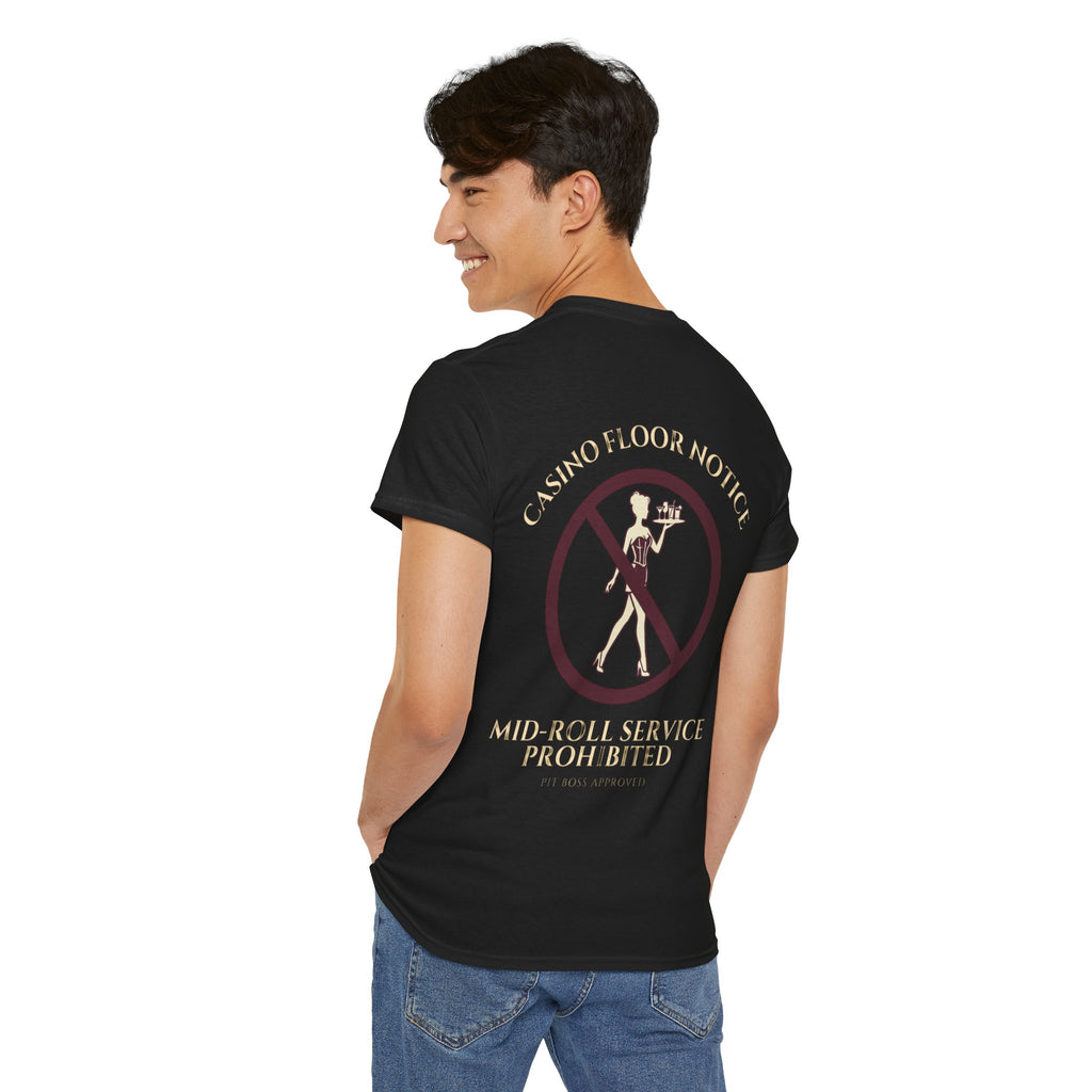 Mid-Roll Service Prohibited – Craps Table Rule Shirt | Pit Boss Approved Casino Apparel