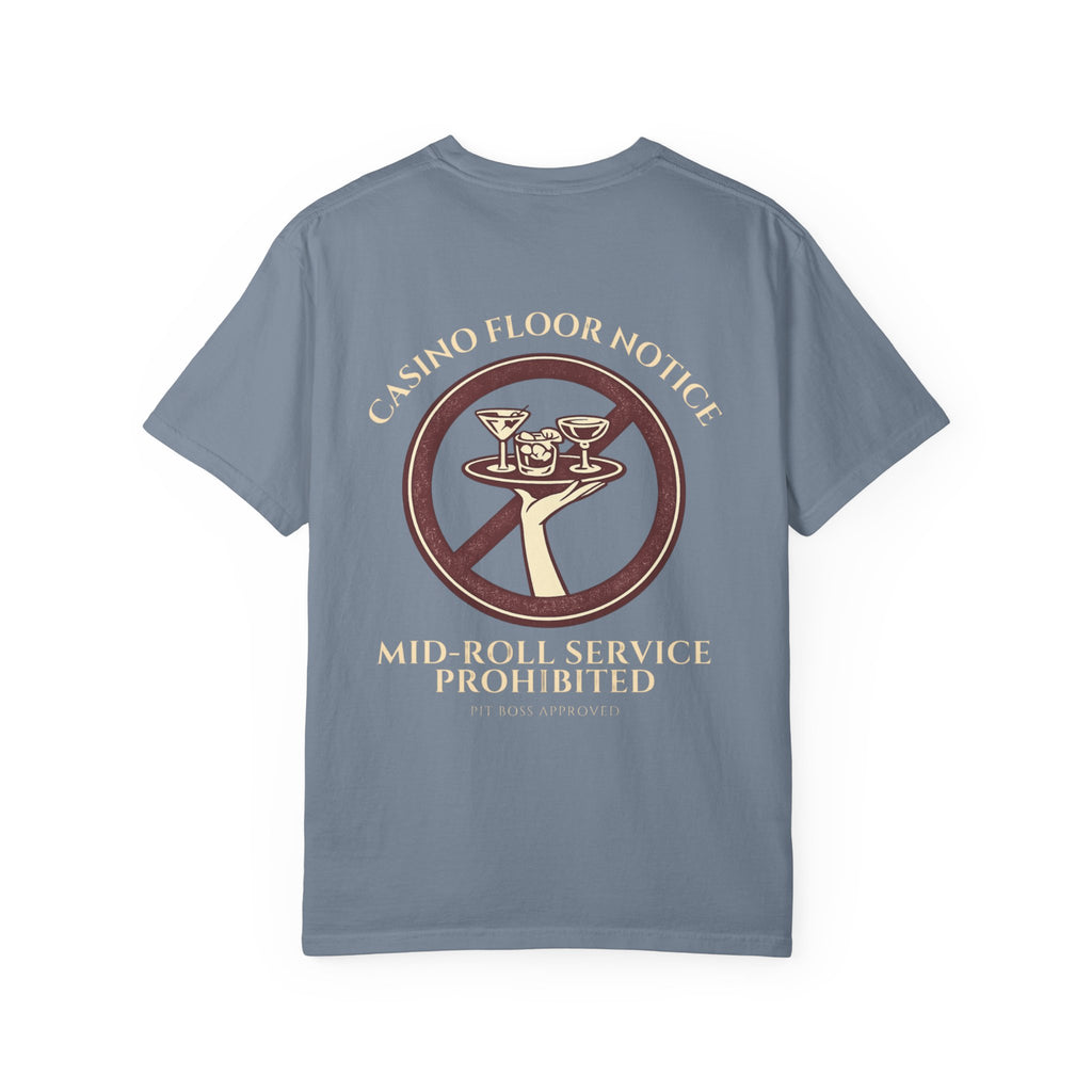 Mid-Roll Service Prohibited – Craps Table Rule Shirt | Pit Boss Approved Casino Apparel