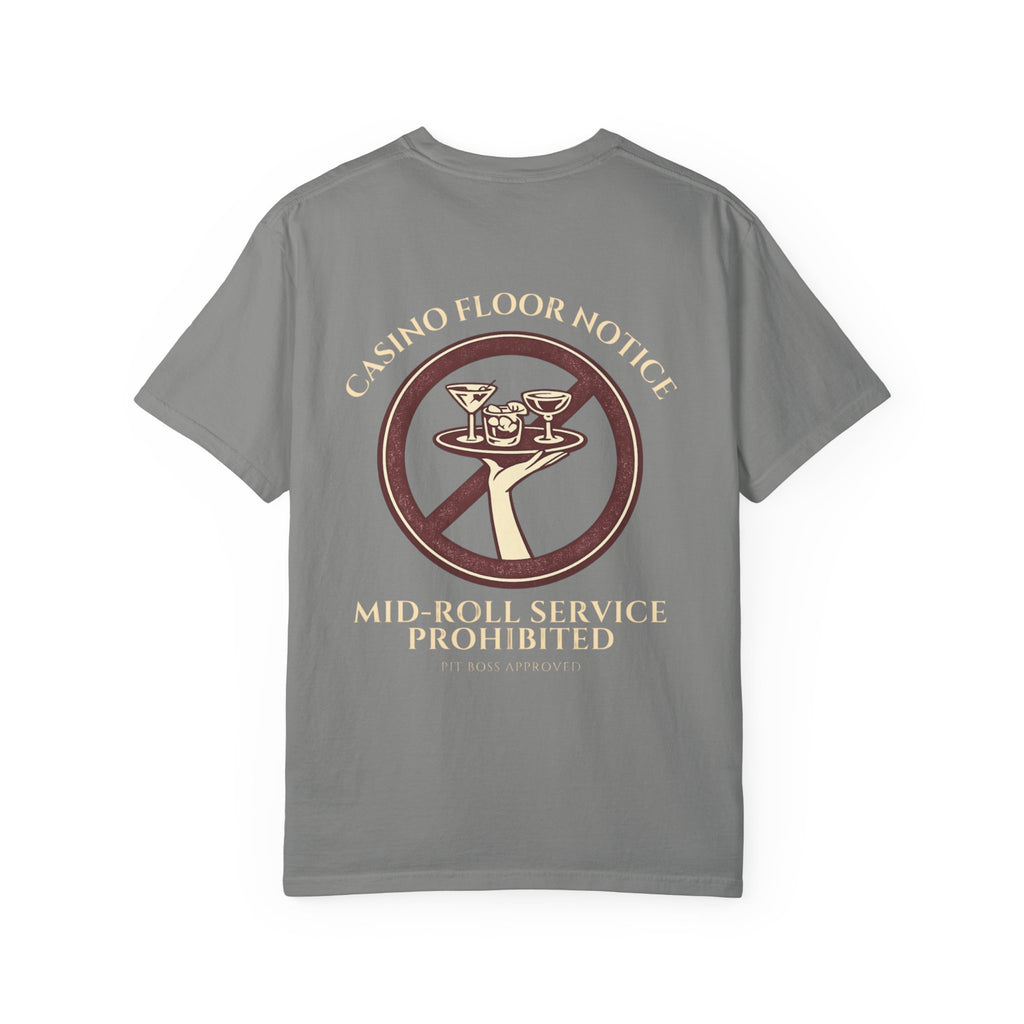 Mid-Roll Service Prohibited – Craps Table Rule Shirt | Pit Boss Approved Casino Apparel