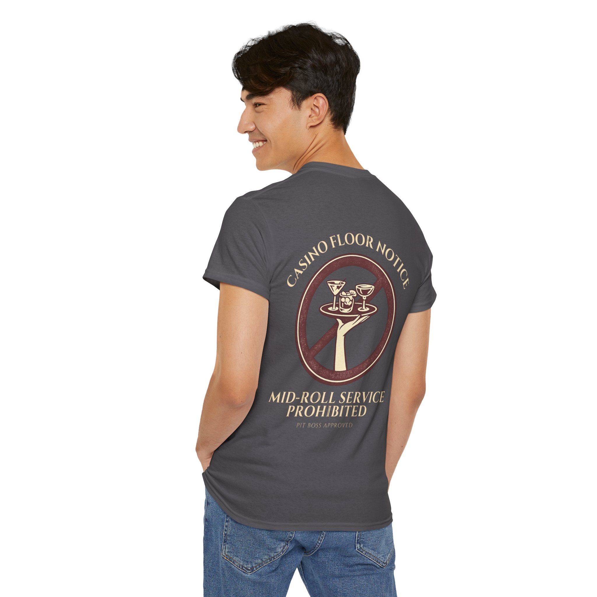 Mid-Roll Service Prohibited – Craps Table Rule Shirt | Pit Boss Approved Casino Apparel