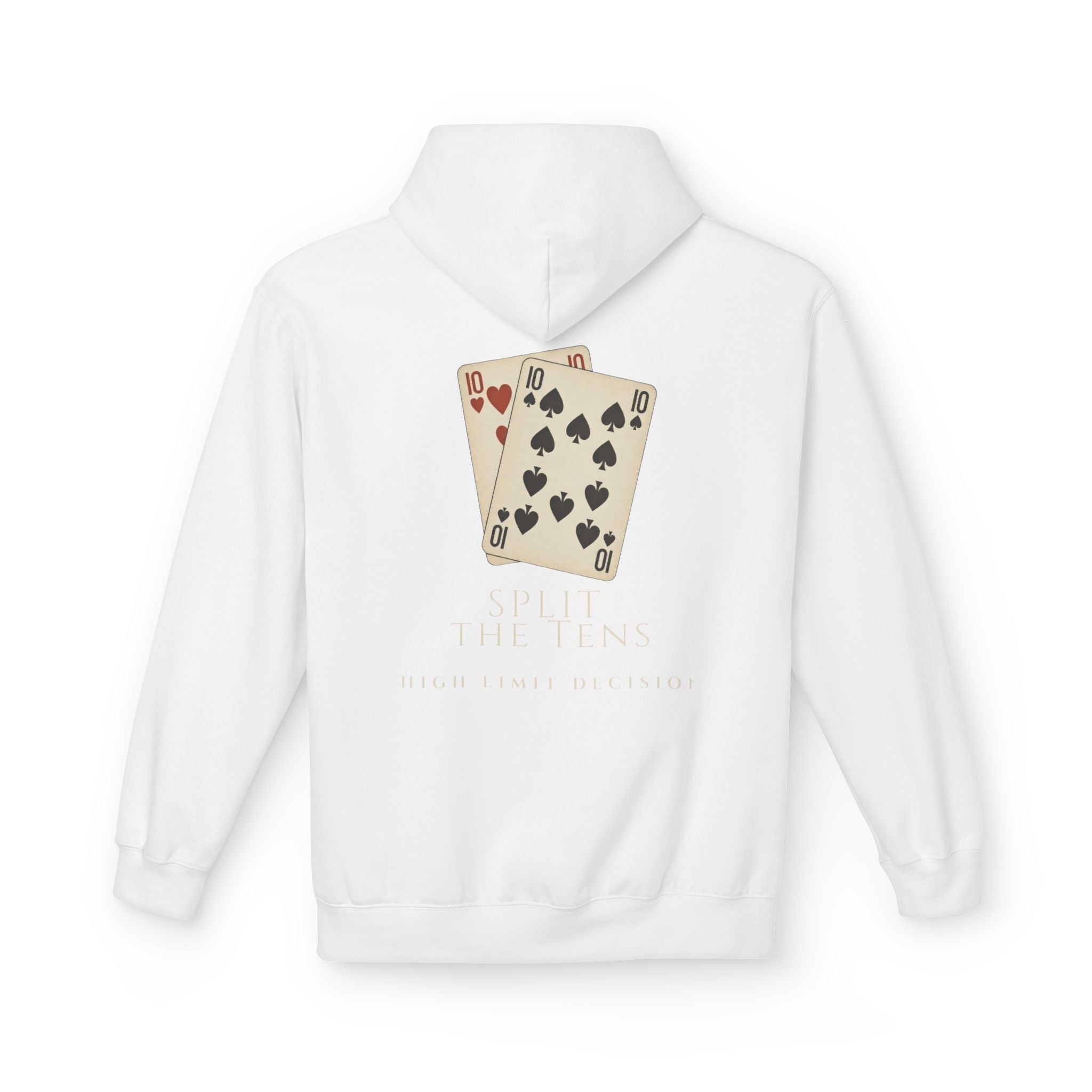 Playing Cards Hoodie – Vintage Ten of Hearts & Spades Graphic Pullover
