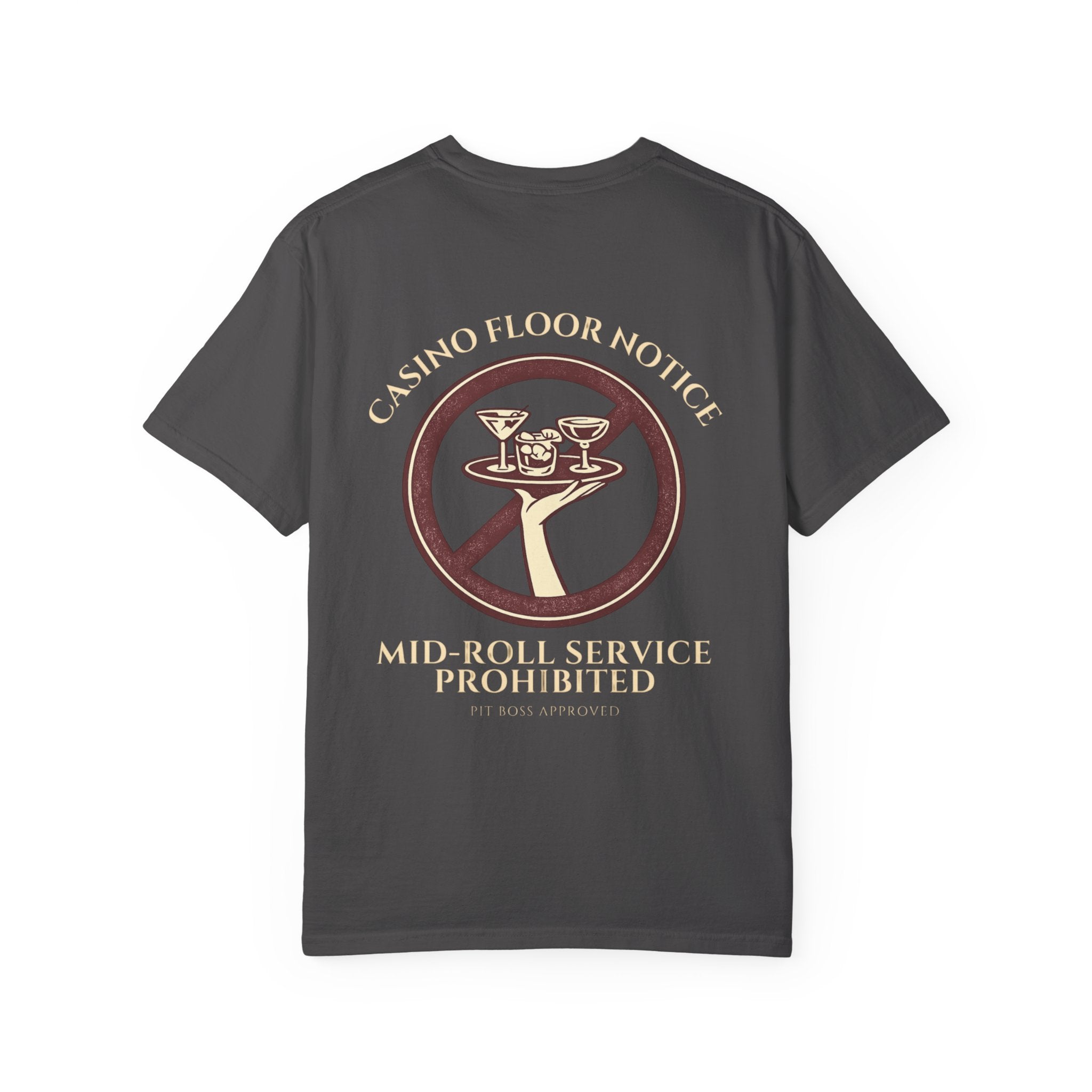 Mid-Roll Service Prohibited – Craps Table Rule Shirt | Pit Boss Approved Casino Apparel